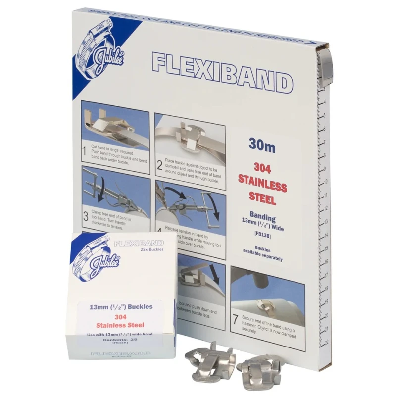 Jubilee Stainless Steel Sign Buckle High Strength Flexiband RoHS Compliant FB13H