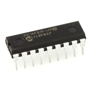 Microchip 8-bit PIC Microcontroller 20 MHz 3.584 kB FLASH 256 B RAM 18-Pin PDIP PIC16F819-I/P