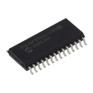 Microchip 8 bit PIC16F Microcontroller, 20 MHz, 14.3 kB FLASH, 256 Byte RAM, 28-Pin SOIC PIC16F876A-I/SO