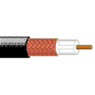 Belden Coaxial Cable 20AWG Solid Copper Conductor 4.826mm Outside Diameter 52Ω Characteristic Impedance Black PVC RG58