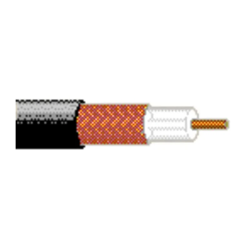 Belden Coaxial Cable 20AWG Solid Copper Conductor 4.826mm Outside Diameter 52Ω Characteristic Impedance Black PVC RG58