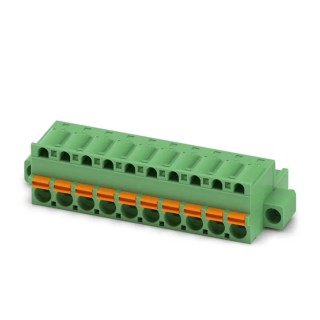 Phoenix Contact Pluggable Terminal Block 10-Contact 5.08 mm Pitch 1 Row 630V 12A Green Polyamide 1873281