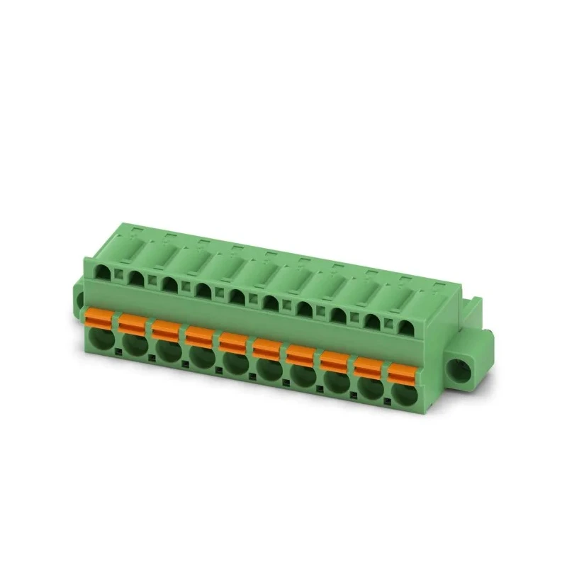 Phoenix Contact Pluggable Terminal Block 10-Contact 5.08 mm Pitch 1 Row 630V 12A Green Polyamide 1873281