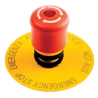 Eaton RMQ Titan M22 Series Latching Illuminated Emergency Stop Push Button, Front Mount, 22 78639645 M22-PVLT+M22-A+M22-XAK1
