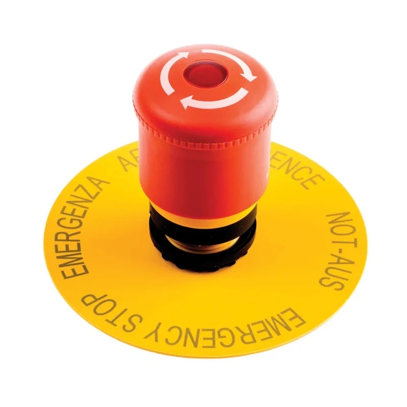 Eaton RMQ Titan M22 Series Latching Illuminated Emergency Stop Push Button, Front Mount, 22 78639645 M22-PVLT+M22-A+M22-XAK1