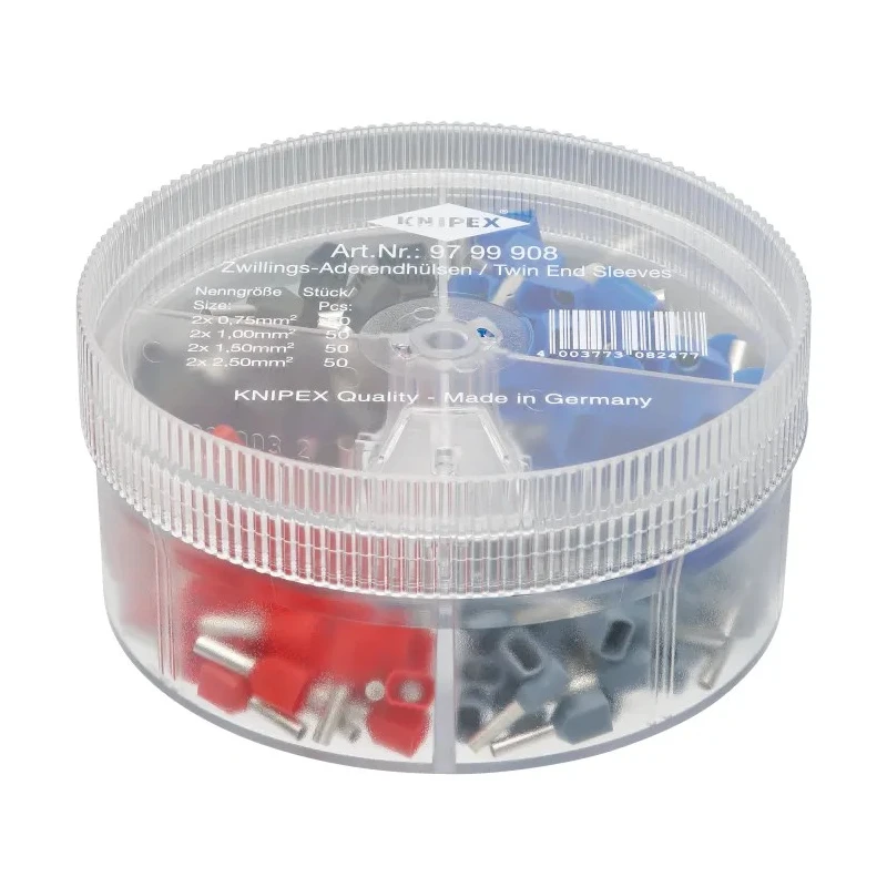 Knipex Bootlace Ferrule Crimp Assortment Kit with Double End Sleeves Ø 90 mm Height 44 mm 97 99 908