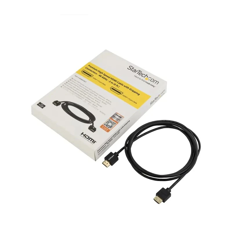 StarTech.com 2 m 4K @ 60Hz HDMI Cable Male to Male HDMI 2.0 Black HDMM2MLP