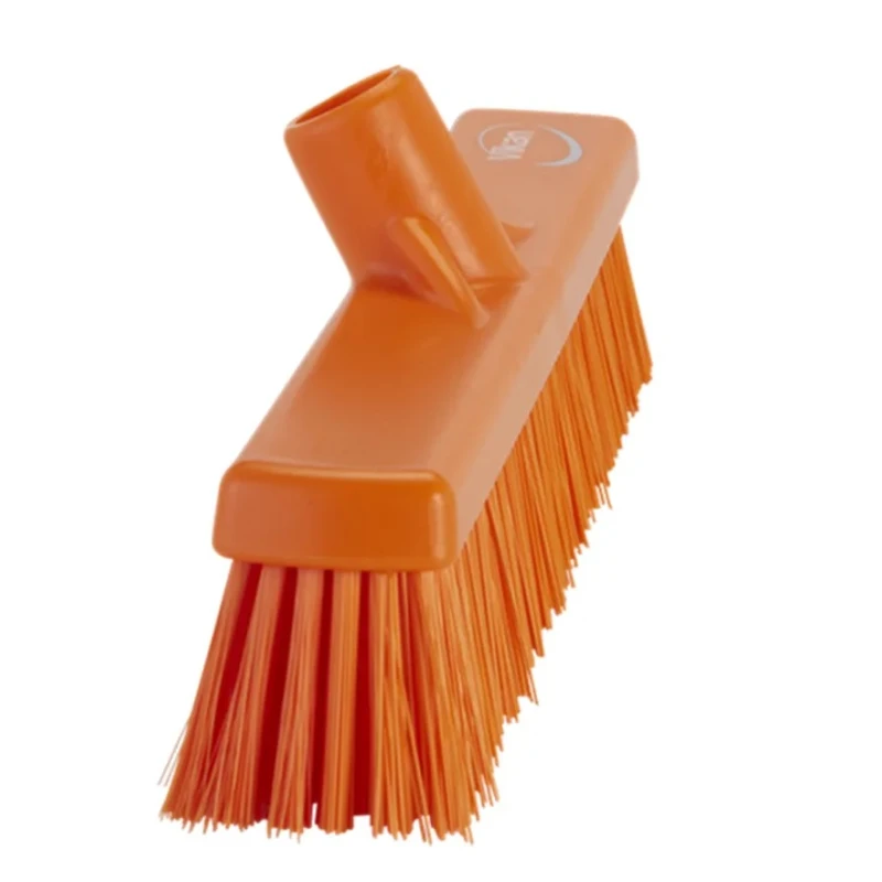 Vikan Push Broom Orange for Wet Areas and Dry Areas, Width 410mm, Bristle Length 52mm, Model 31747