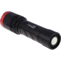 RS PRO 1400 Lumen LED Torch Black Aluminium Housing Spot and Flood Beam 6 AA Batteries 174mm 176-6034