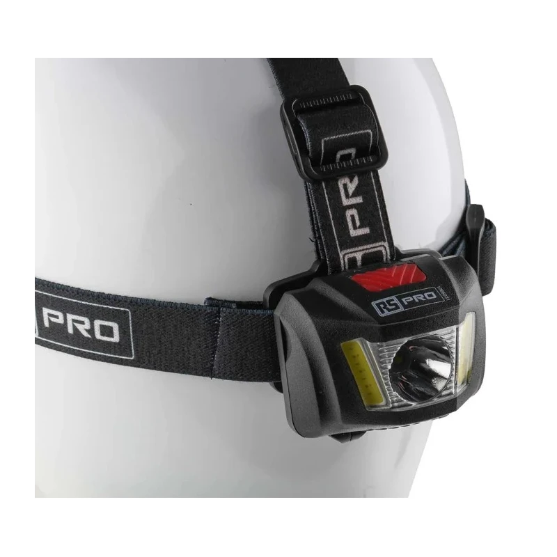 RS PRO LED Head Torch 300 lm, 3 x AAA Batteries, IPX4 Water Resistant, Adjustable Strap 176-6031