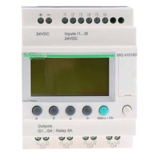 Schneider Electric Zelio Logic Series Logic Module, 6 Inputs, 4 Relay Outputs, Discrete Inputs, 24V DC, DIN Rail SR2A101BD