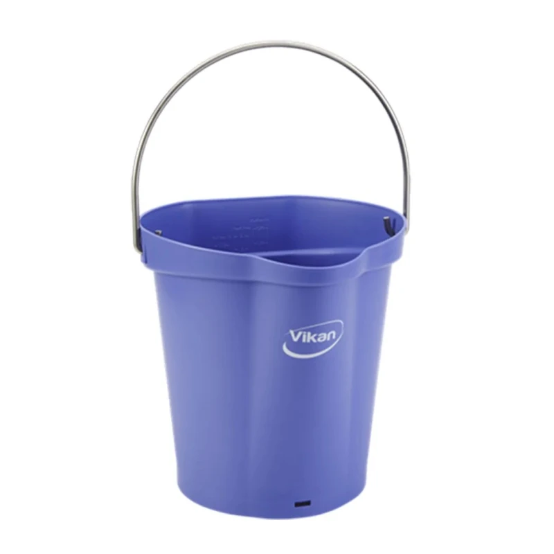 Vikan 6L Plastic Round Bucket with Handle, Purple, 260mm x 270mm x 258mm 56888