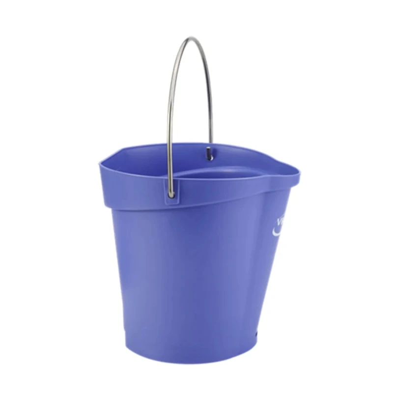 Vikan 6L Plastic Round Bucket with Handle, Purple, 260mm x 270mm x 258mm 56888