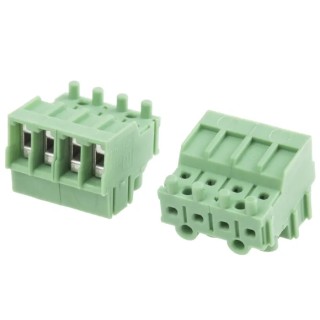 Phoenix Contact Pluggable Terminal Block 4-Contact 3.5 mm Pitch 1 Row 400V Nylon Housing Green PT 1.5/4-PVH-3.5 1984031