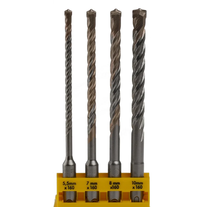 DeWALT 4-Piece SDS Plus Masonry Drill Bit Set, Steel, 5.5 mm to 10 mm DT9702-QZ