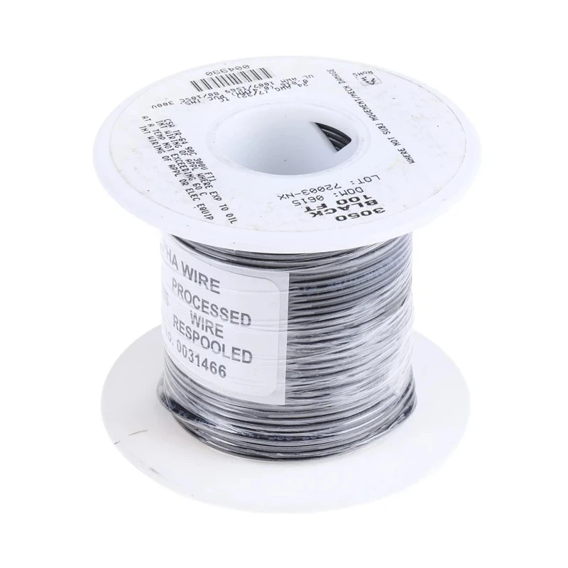 Alpha Wire Harsh Environment Hookup Wire PVC Series Black, 7 x 0.20 mm, Polyvinyl Chloride Insulated, 30 m 3050 BK005