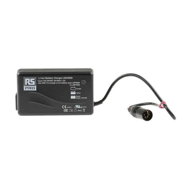 RS PRO Battery Pack Charger 16.8V Lithium-ion 3.5A with IEC Plug LBC6000