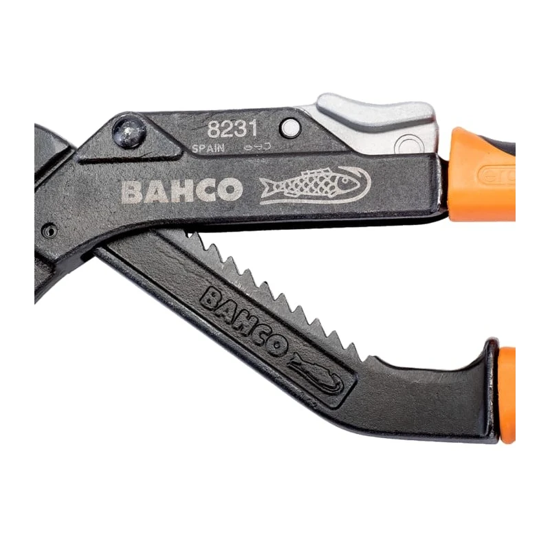 Bahco 4-Piece Water Pump Pliers, 225mm Overall Length, 53.5mm Jaw, Ergonomic Handle 8231