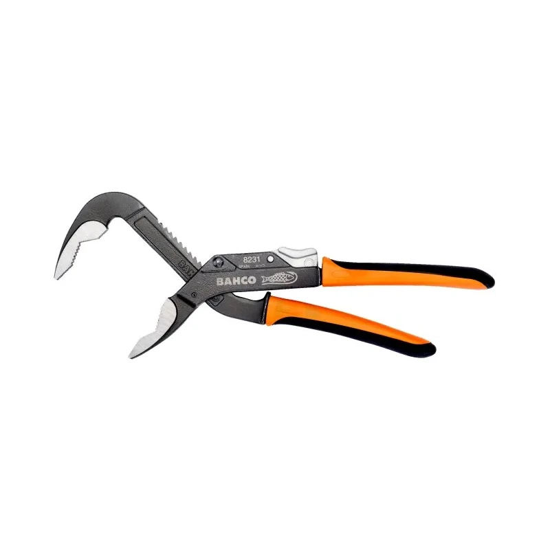 Bahco 4-Piece Water Pump Pliers, 225mm Overall Length, 53.5mm Jaw, Ergonomic Handle 8231