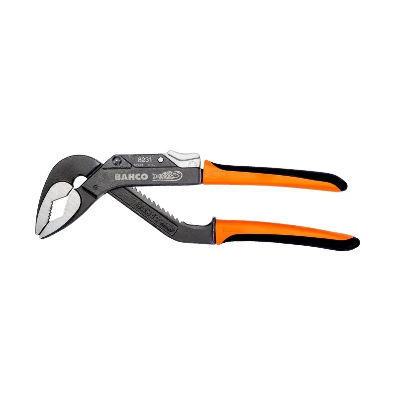 Bahco 4-Piece Water Pump Pliers, 225mm Overall Length, 53.5mm Jaw, Ergonomic Handle 8231