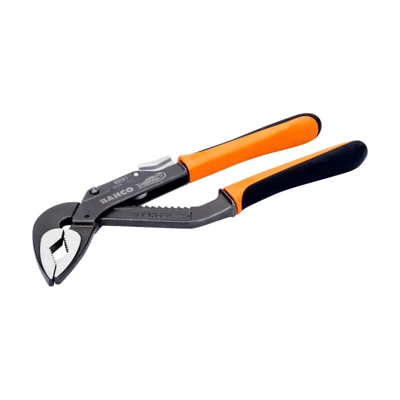 Bahco 4-Piece Water Pump Pliers, 225mm Overall Length, 53.5mm Jaw, Ergonomic Handle 8231