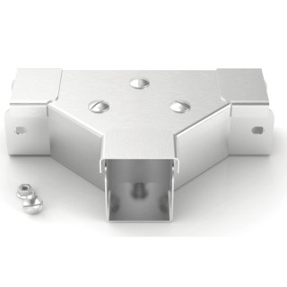 RS PRO 304 Stainless Steel Cable Trunking Accessory T-Junction Front-Lid 75 mm 471-1518
