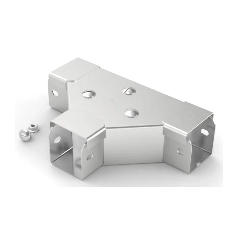RS PRO 304 Stainless Steel Cable Trunking Accessory T-Junction Front-Lid 75 mm 471-1518
