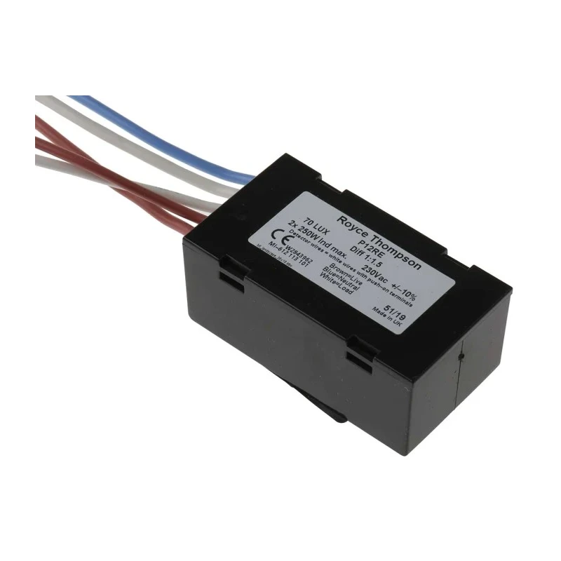 Royce Thompson Electric V9032 Lighting Controller Detector, Cadmium Sulphide Sensor, Remote Mount, 220V-270V P12RE drg 113