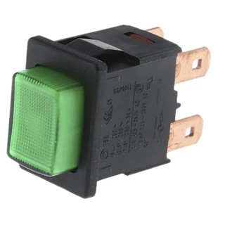 Marquardt Illuminated Push Button Switch, Panel Mount, Green, Rectangular, DPDT, IP67, 230V 16A 1687.1104