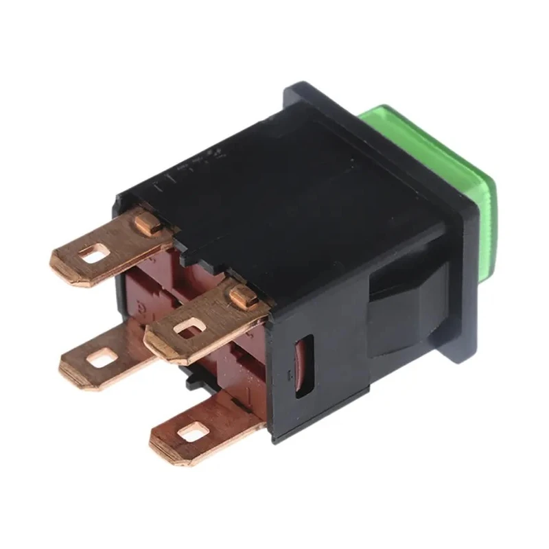 Marquardt Illuminated Push Button Switch, Panel Mount, Green, Rectangular, DPDT, IP67, 230V 16A 1687.1104