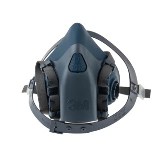 3M 7500 Series Half Mask Respirator Mask, Size M, Silicone Construction, NIOSH Approved 7502