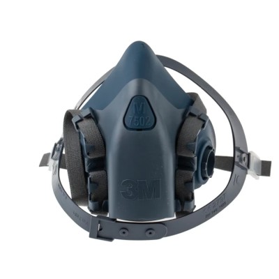 3M 7500 Series Half Mask Respirator Mask, Size M, Silicone Construction, NIOSH Approved 7502