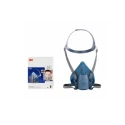3M 7500 Series Half Mask Respirator Mask, Size M, Silicone Construction, NIOSH Approved 7502