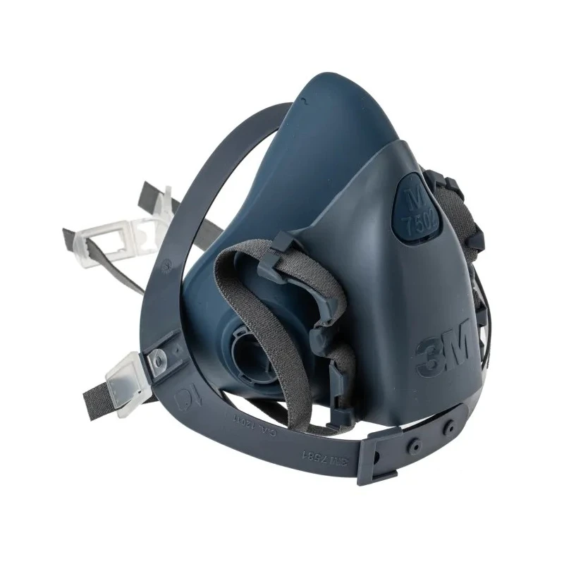 3M 7500 Series Half Mask Respirator Mask, Size M, Silicone Construction, NIOSH Approved 7502