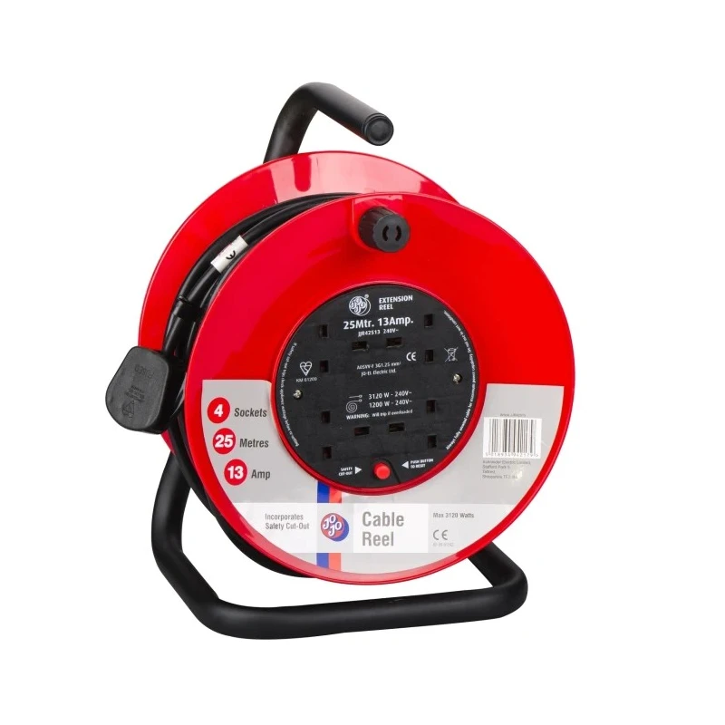 Schneider Electric 25 m 4 Socket Type G Cable Reel, 240V, IP44 JJR42513