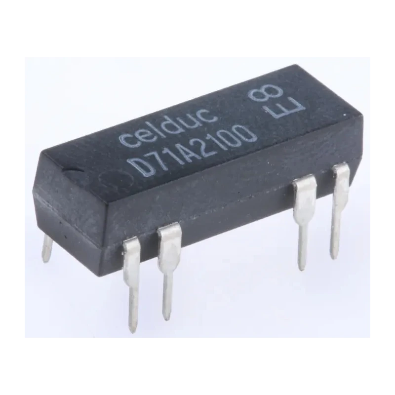 Celduc PCB Reed Relay, 5V DC Coil, SPST, 100V DC Max, 0.5A Max, 380 Ω Coil Resistance D71A2100