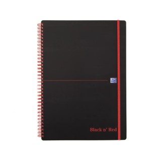 Black n Red A4 Wirebound Hard Cover Ruled Notepad, 140 Sheets 100080166