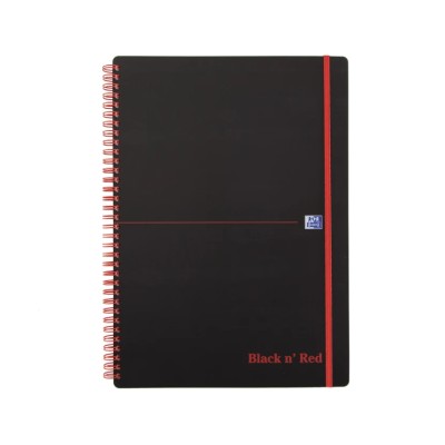 Black n Red A4 Wirebound Hard Cover Ruled Notepad, 140 Sheets 100080166
