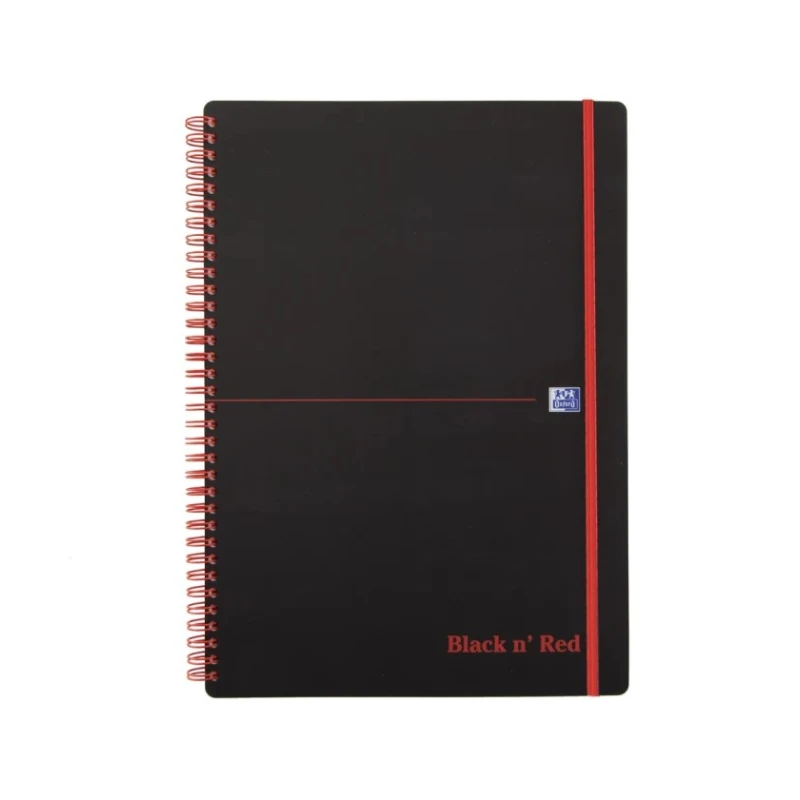 Black n Red A4 Wirebound Hard Cover Ruled Notepad, 140 Sheets 100080166