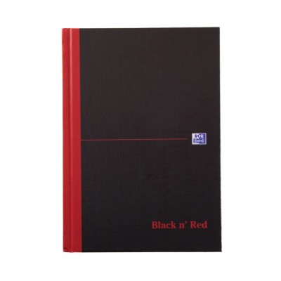 Black n Red A5 Casebound Hard Cover Notepad with 192 Ruled Sheets 100080459