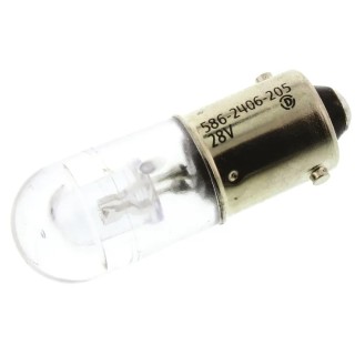Dialight White Indicator Lamp Single Chip 28V DC BA9 Base 10 mm Diameter 586-2406-205F
