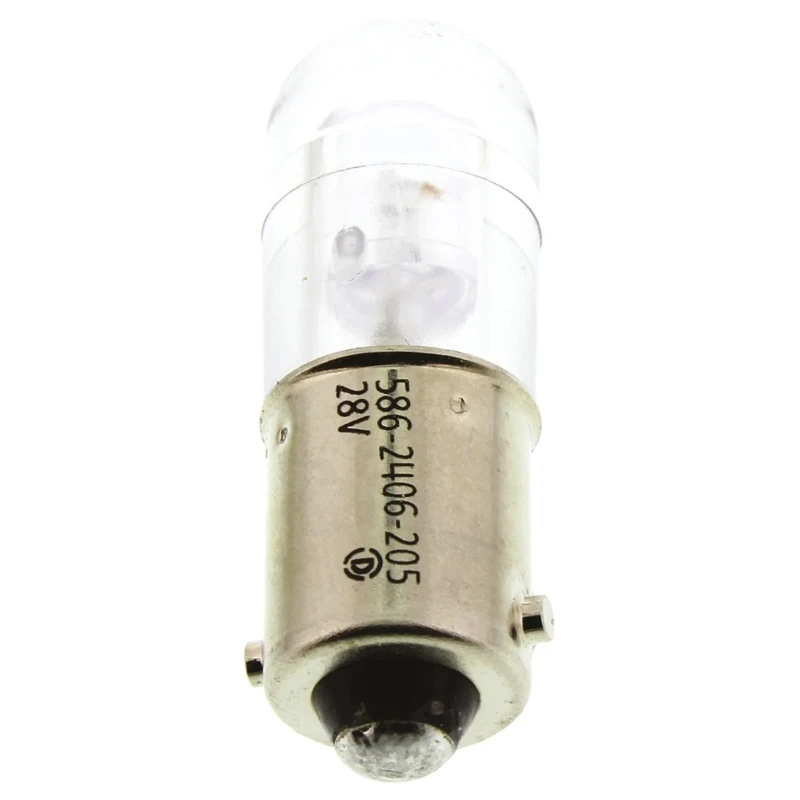 Dialight White Indicator Lamp Single Chip 28V DC BA9 Base 10 mm Diameter 586-2406-205F