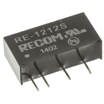 Recom 1W 12V DC-DC Converter 83mA Output, 10.8V-12V Input, Through Hole Mount, RE-1212S