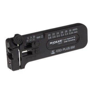 Jokari ESD-PLUS Series Ethernet Insulated Wire Stripper 0.25 to 0.8 mm Stripping Range Titanium Nitride Coated 40028