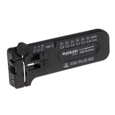Jokari ESD-PLUS Series Ethernet Insulated Wire Stripper 0.25 to 0.8 mm Stripping Range Titanium Nitride Coated 40028