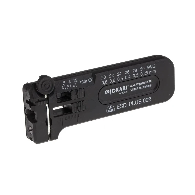 Jokari ESD-PLUS Series Ethernet Insulated Wire Stripper 0.25 to 0.8 mm Stripping Range Titanium Nitride Coated 40028