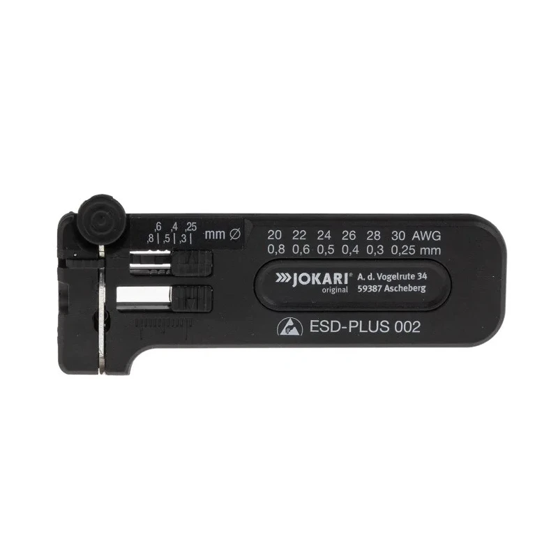 Jokari ESD-PLUS Series Ethernet Insulated Wire Stripper 0.25 to 0.8 mm Stripping Range Titanium Nitride Coated 40028