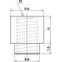 Mac 8 PCB Spacer Brass Through-Hole Taps TH-1.6-5.0-M3-B