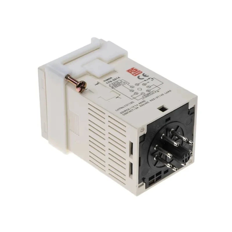 RS PRO Plug-in Digital Counter Timer Relay 1-Contact 12 V dc 48 V dc Time Range 99 h 59 min SPDT Switch 179-2914