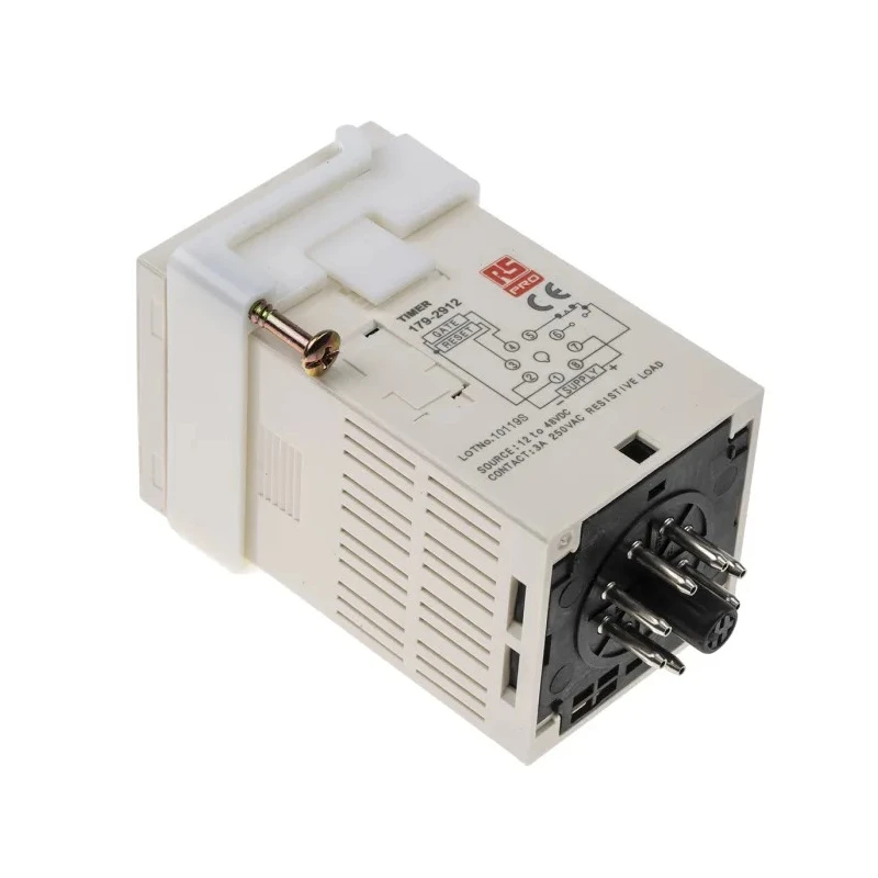 RS PRO Plug-In Timer Relay 1-Contact SPDT ON Delay Function 12 V dc, 48 V dc, 240 V ac 999.9 s 179-2912